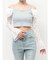スリーブレースリブカットトップス