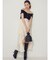 シフォンドッキングオフショルワンピース