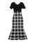 チェックマーメイドニットワンピース