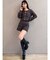チェックハイウエストショートパンツ