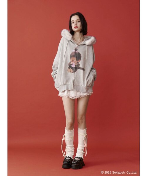 モンチッチ jouetie ファードッキングフーディー パーカー monchhichi×jouetie】ファードッキングZIPフーディ｜マークスタイラー