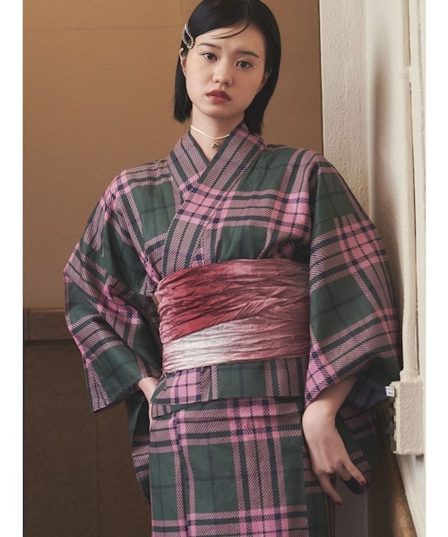 【jouetieオリジナル】タータンチェックセパレート浴衣セット jouetieオリジナル】タータンチェックセパレート浴衣セット