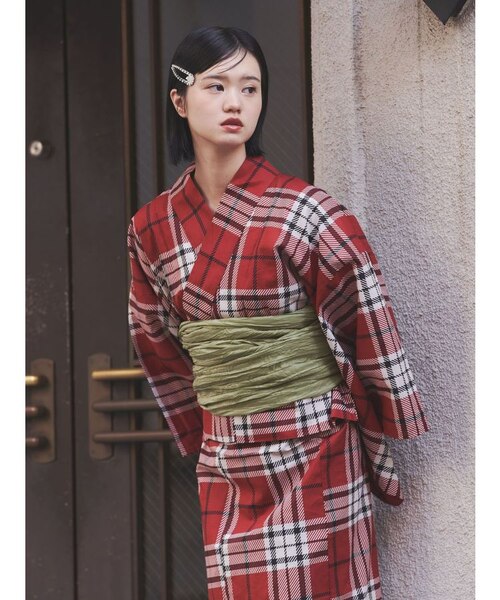 jouetieオリジナル】タータンチェックセパレート浴衣セット