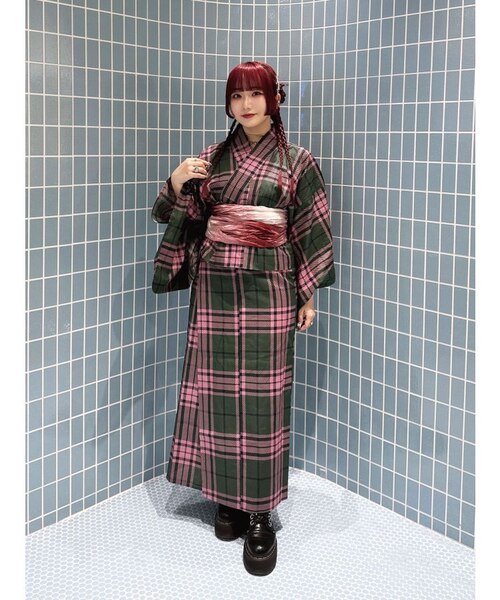 jouetieオリジナル】タータンチェックセパレート浴衣セット