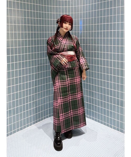 jouetieオリジナル】タータンチェックセパレート浴衣セット