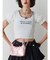 レースネックロゴパフTシャツ