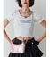 レースネックロゴパフTシャツ