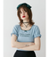 レースネックロゴパフTシャツ