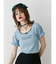 レースネックロゴパフTシャツ