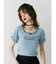 レースネックロゴパフTシャツ