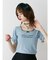 レースネックロゴパフTシャツ