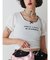 レースネックロゴパフTシャツ