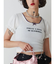 レースネックロゴパフTシャツ