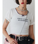 レースネックロゴパフTシャツ