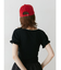 レースネックロゴパフTシャツ