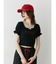 レースネックロゴパフTシャツ