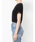 レースネックロゴパフTシャツ
