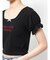 レースネックロゴパフTシャツ