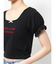レースネックロゴパフTシャツ