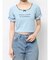 レースネックロゴパフTシャツ