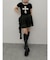 アシメドレープフリルレースミニスカート