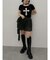 アシメドレープフリルレースミニスカート