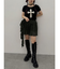 アシメドレープフリルレースミニスカート