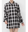 ウエストベルトチェックシャツ