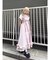 ギャザーリボンシャツワンピース