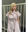 ギャザーリボンシャツワンピース