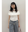 コサージュオフショルトップス