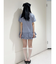 リボンタイヘムフリルチュニックシャツ