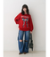 リボンジャガードルーズニット