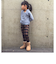 キッズ 縫製チェック柄レギンスパンツ100～110cm