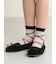 キッズ レースアップ柄シアーショートソックス16～18cm