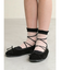 キッズ レースアップ柄シアーショートソックス16～18cm