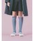 キッズ表糸コットン100％毛玉が出来にくい:リブハイソックス滑り止め付13～15cmカスタム刺繍対応