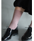 毛混ラメゴム長ソックス