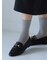 毛混ラメゴム長ソックス