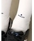 薄手ベーシックリブフロント刺繍ミディ丈ソックス