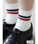 【2Pセット】カレッジ風ラインリブショートソックス / 23-25cm