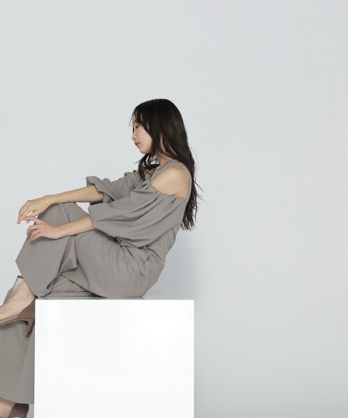 今期◇NATURAL BEAUTY BASIC◇バルーンオフショルオールインワン バルーンショルダーオールインワン｜ナチュラルビューティー