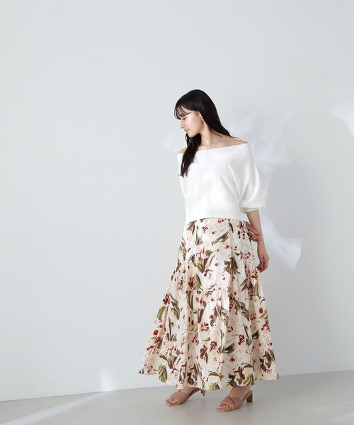 水彩ボタニカルフラワースカート｜ナチュラルビューティー