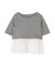 シフォンドッキングペプラムカットソー*