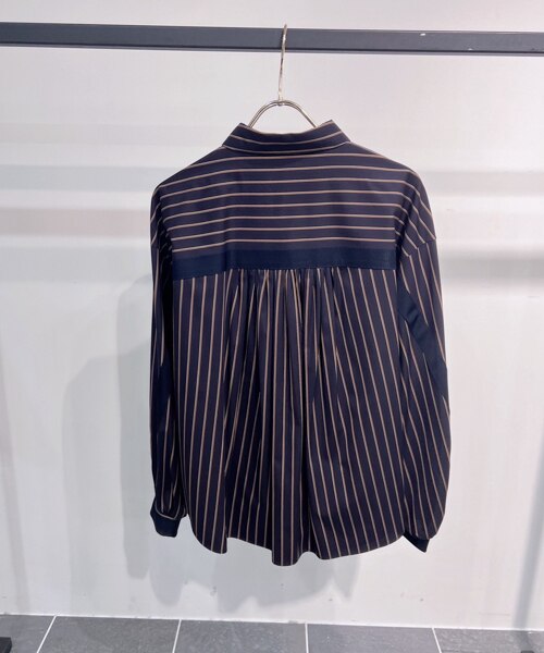 バックラインストライプシャツブルゾン｜ブルーフロンセの通販｜&mall