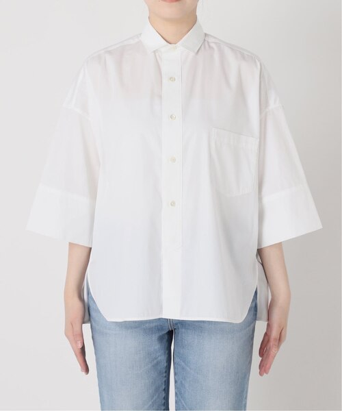 美品▲TICCA ティッカ /スクエアワイドスリーブシャツ▲ホワイト　ゆったり 美品△TICCA ティッカ /スクエアワイドスリーブシャツ△ホワイト