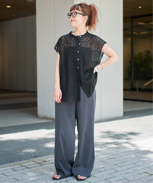 25SS セントアンドリュース フレンチスリーブシャツ ふくれジャガードロゴ半袖ポロシャツ (WOMENS) | St ANDREWS