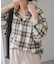 メタルボタンオンブレーチェックルーズシャツ