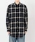 メタルボタンオンブレーチェックルーズシャツ
