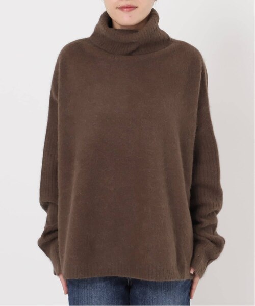 追加》フォックスウールミックスロングリブタートルプルオーバー